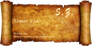 Simon Zia névjegykártya